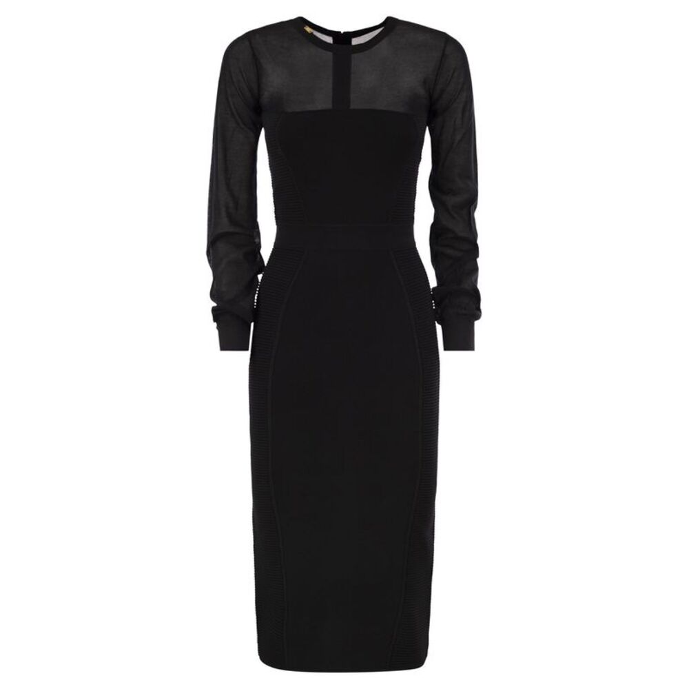 Elisabetta Franchi Women Midi Dress With Sheer Inserts